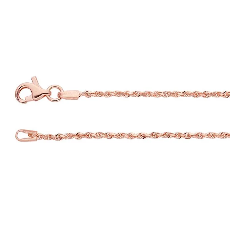 14K Rose Gold 1.4mm Diamond-Cut French Rope Chain