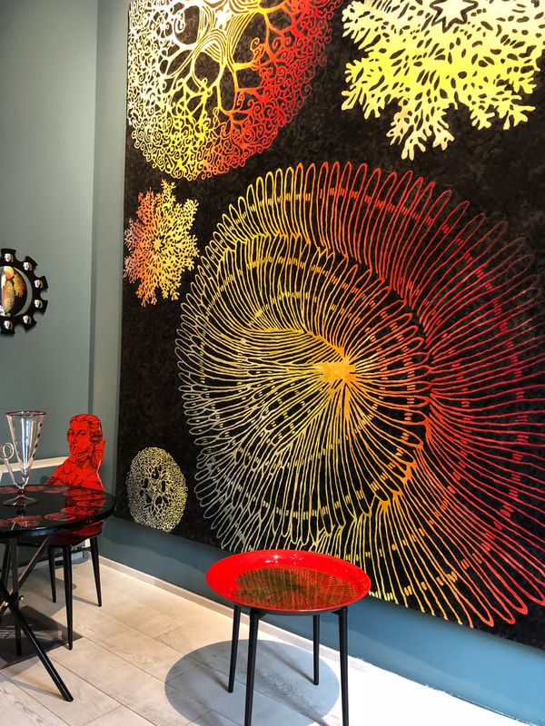 This vibrant beauty is by Fornasetti, as seen in their showroom in Milan