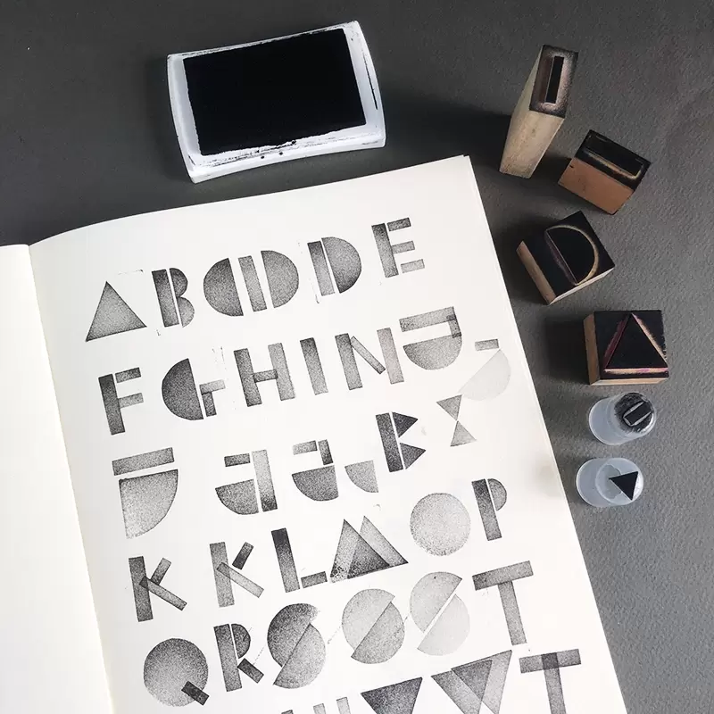 Stamped alphabets