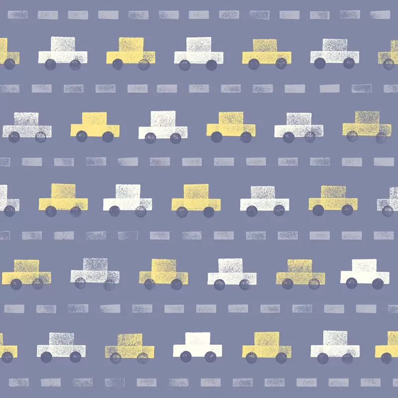 Cars pattern in purple