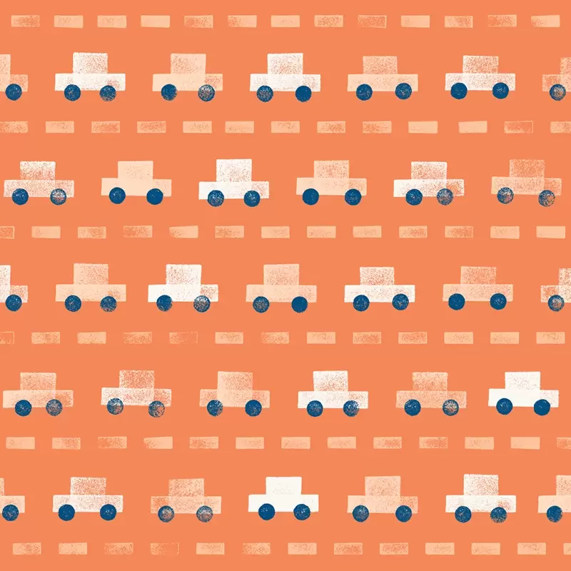 Cars pattern in red