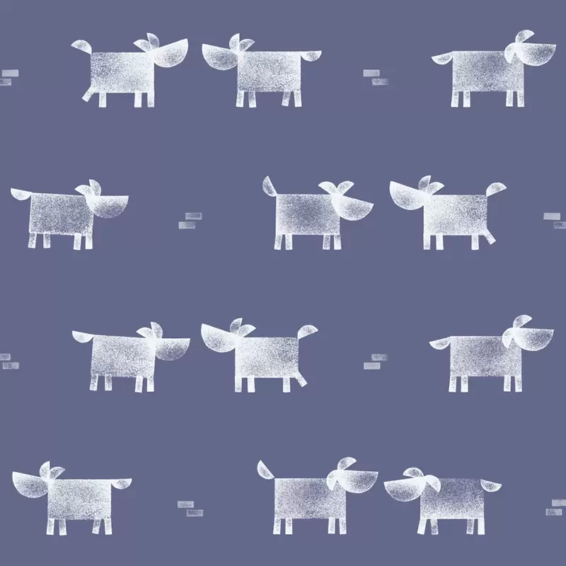 Dog walk pattern in dark purple