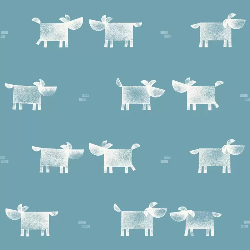Dog walk pattern in teal