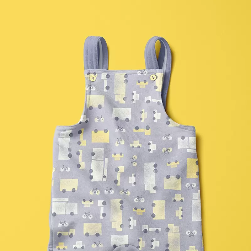 Gridlock patterned grey dungaree