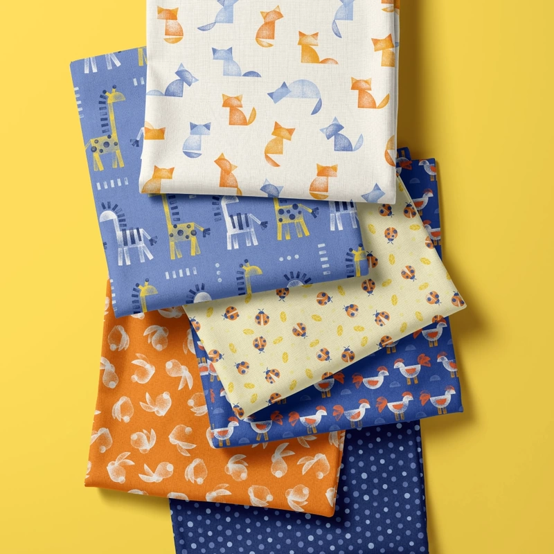 Selected fabrics in the summer colourway