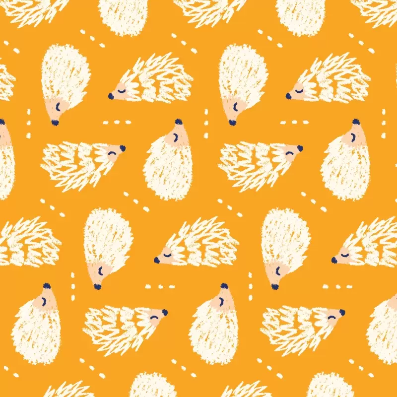 Hedgehogs pattern in yellow