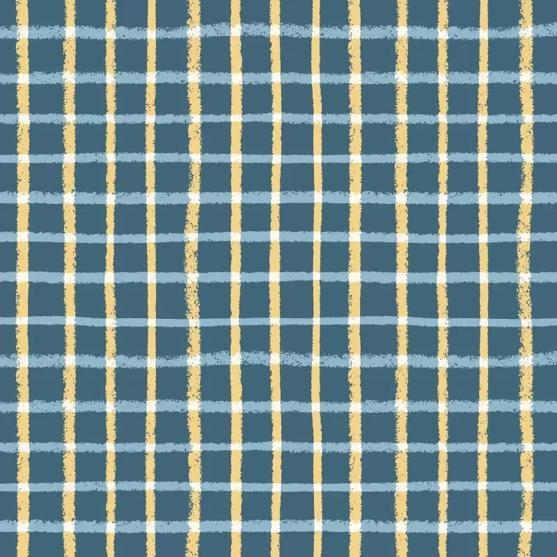 Plaid pattern sand and teal on dark teal