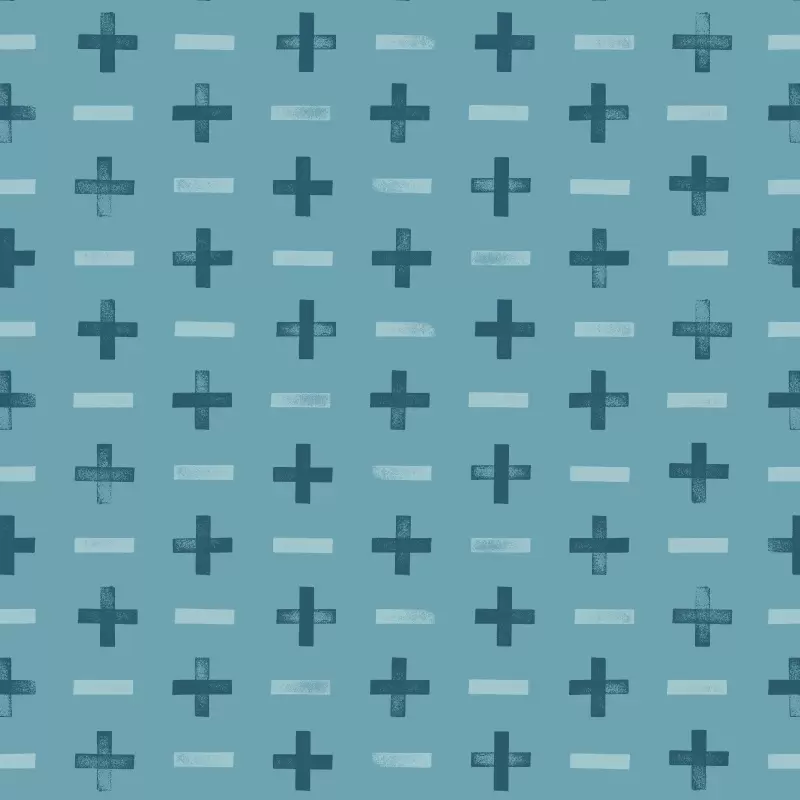 Plus minus pattern in teal