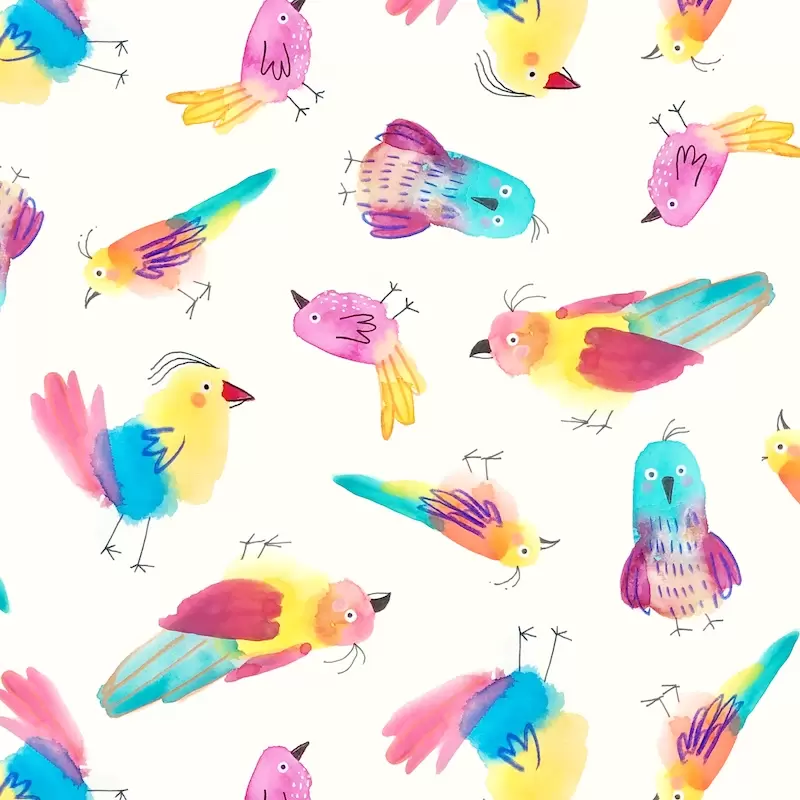 Rainbow blob birds