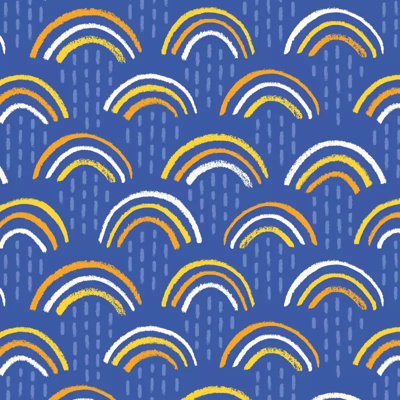 Rainbows pattern in blue