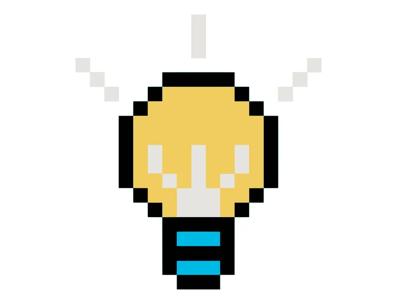 pixelated lightbulb