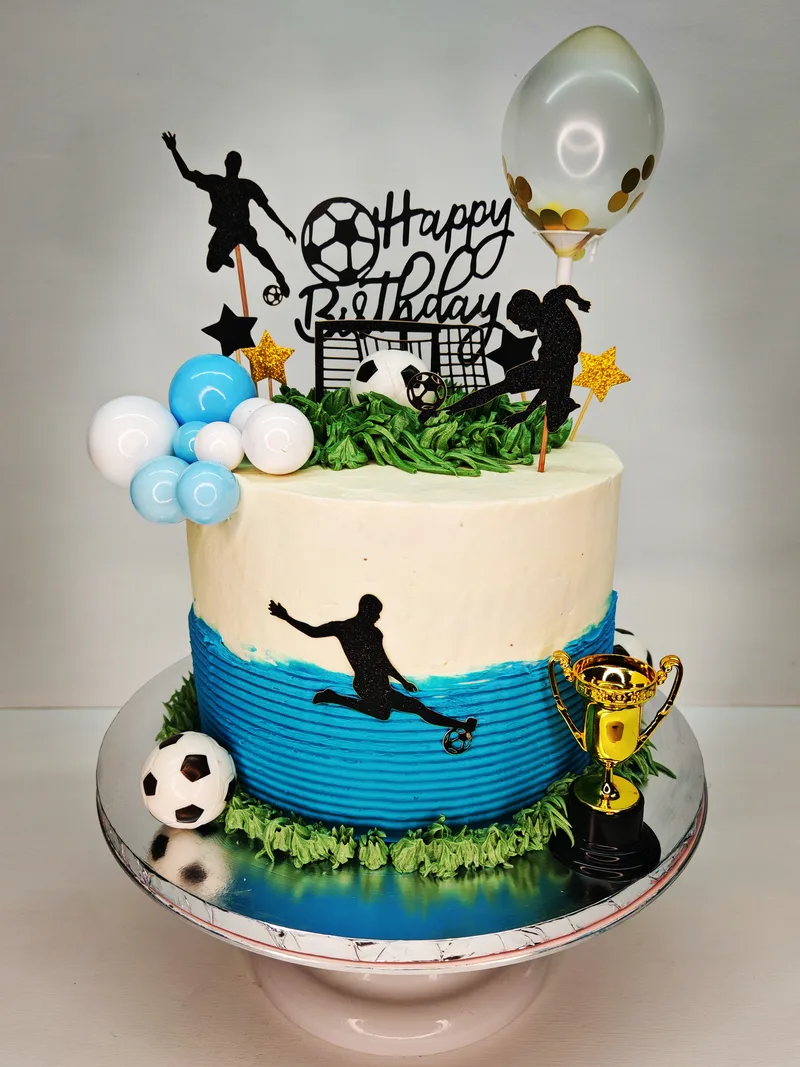 Blue Football Cake