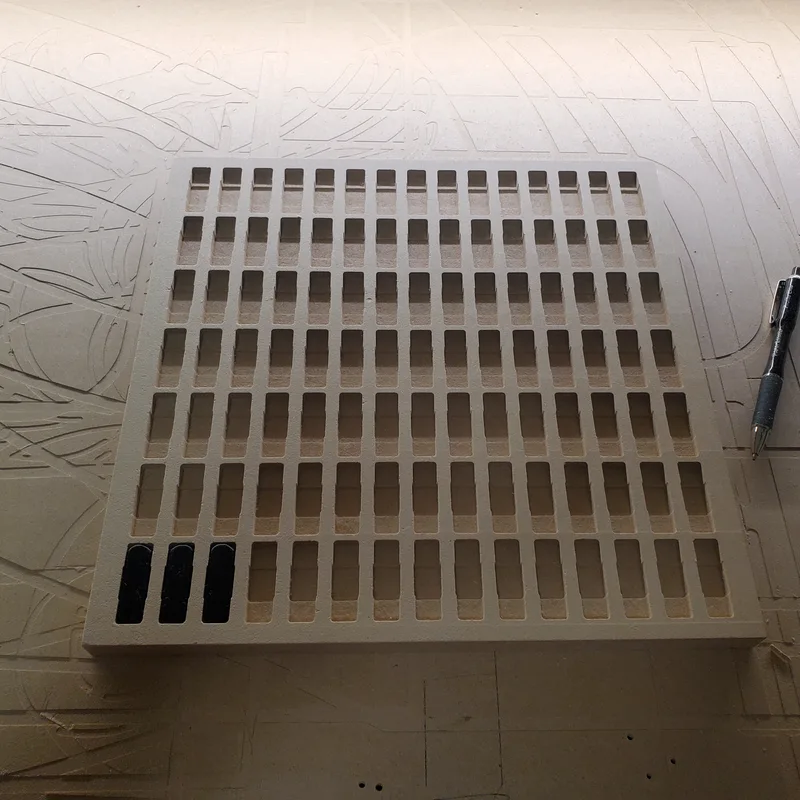 UV print jig cnc machined from MDF