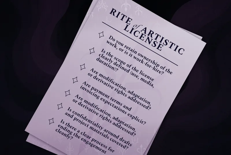 Rite of Artist License checklist
