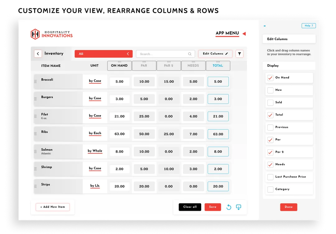 Customize your view, rearrange columns and rows. Showing how you can move columns/rows and customize them.