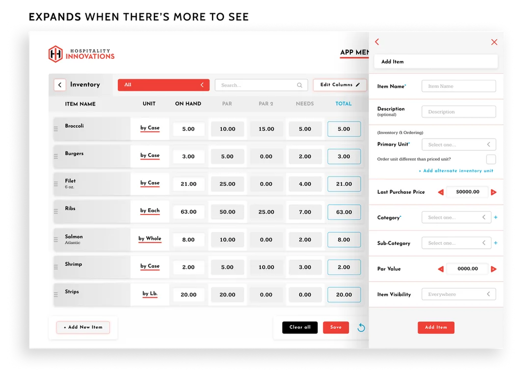 The sidebar expands to the the right further when there's more to see on the sidebar.