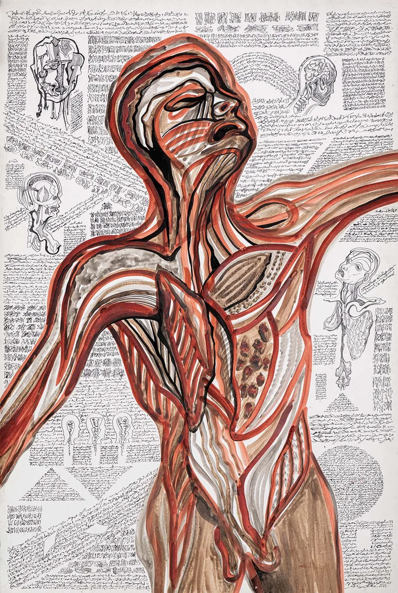 Dessin et peinture de michel battle - numerisation à l'atelier par digitze.art