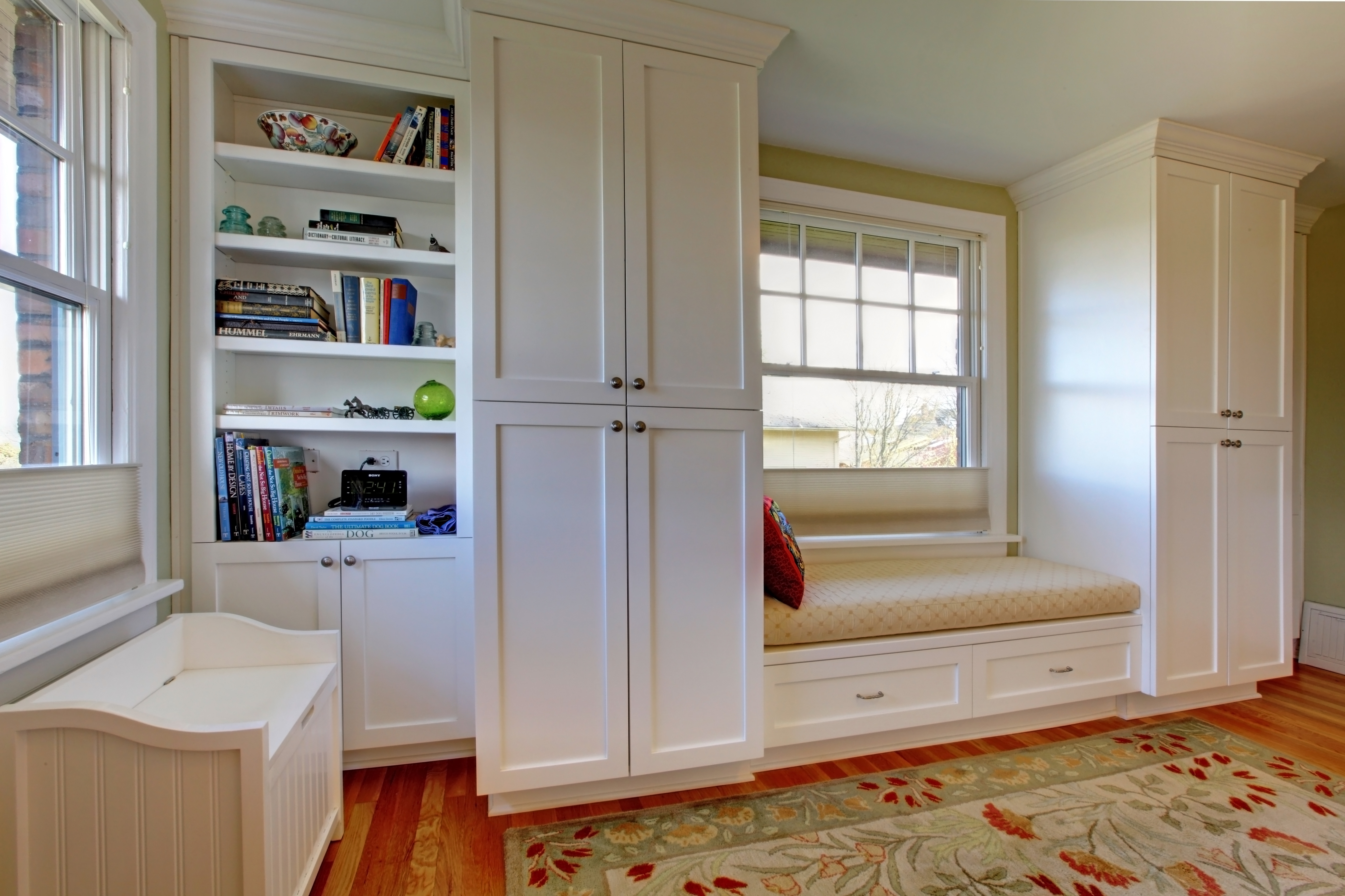 Hide your guest bed in plain sight when not in use.