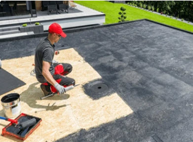 Image showing flat roof repair in Santa Fe NM area