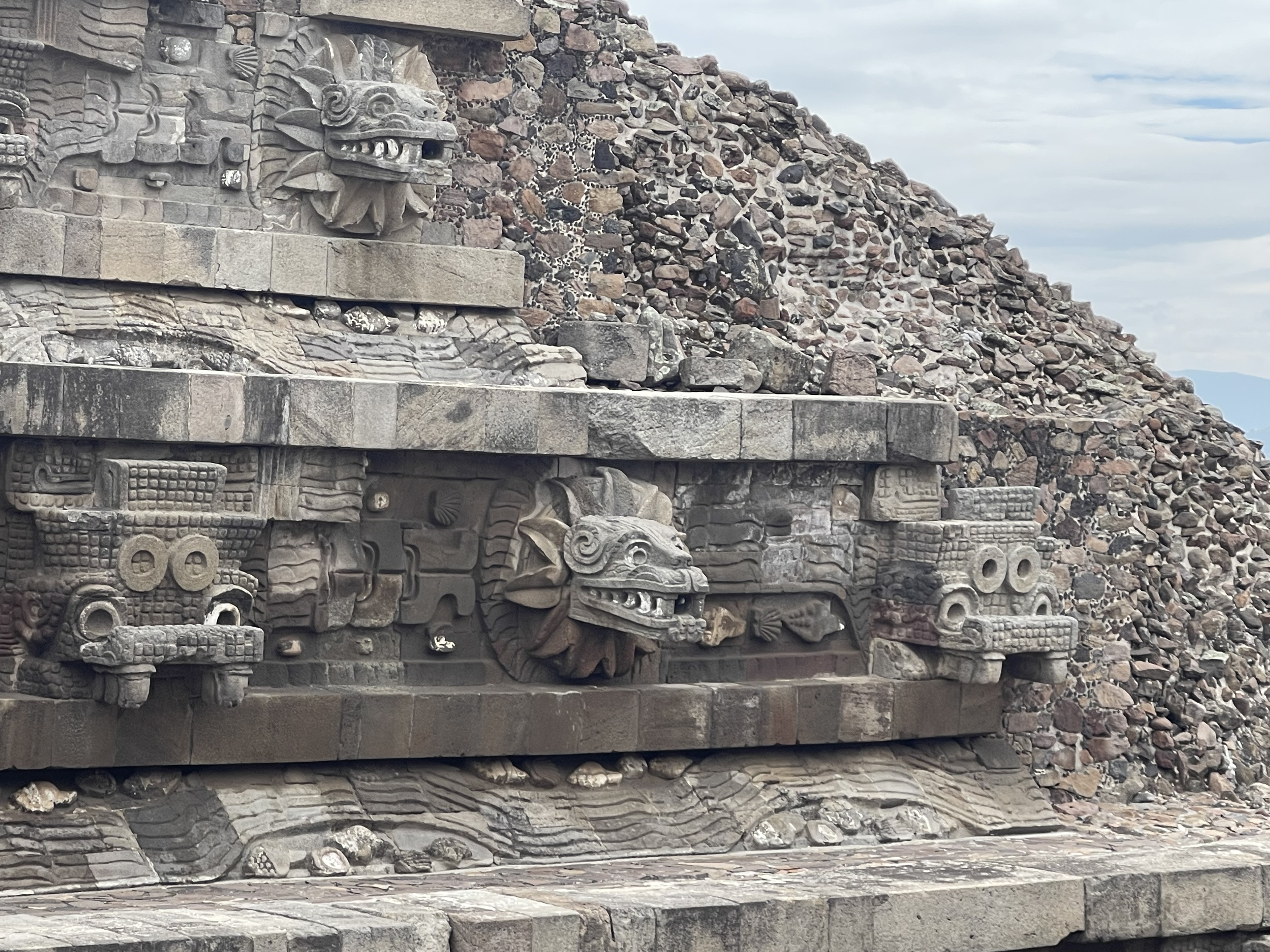 Pyramid face at Teotihuacan Mexico in 2025.