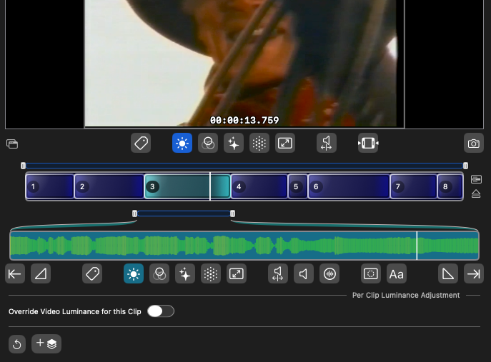 Control video correction across the entire video, or override specific clips for maximum control.