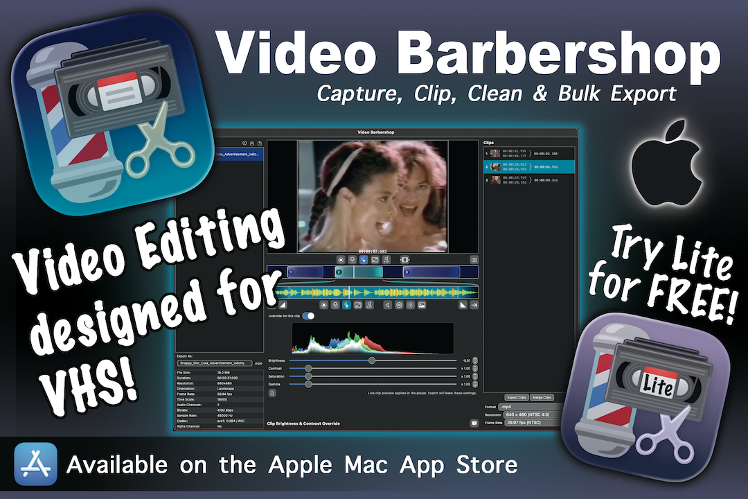 Video Barbershop - Video editing designed for VHS! Try Lite for FREE!