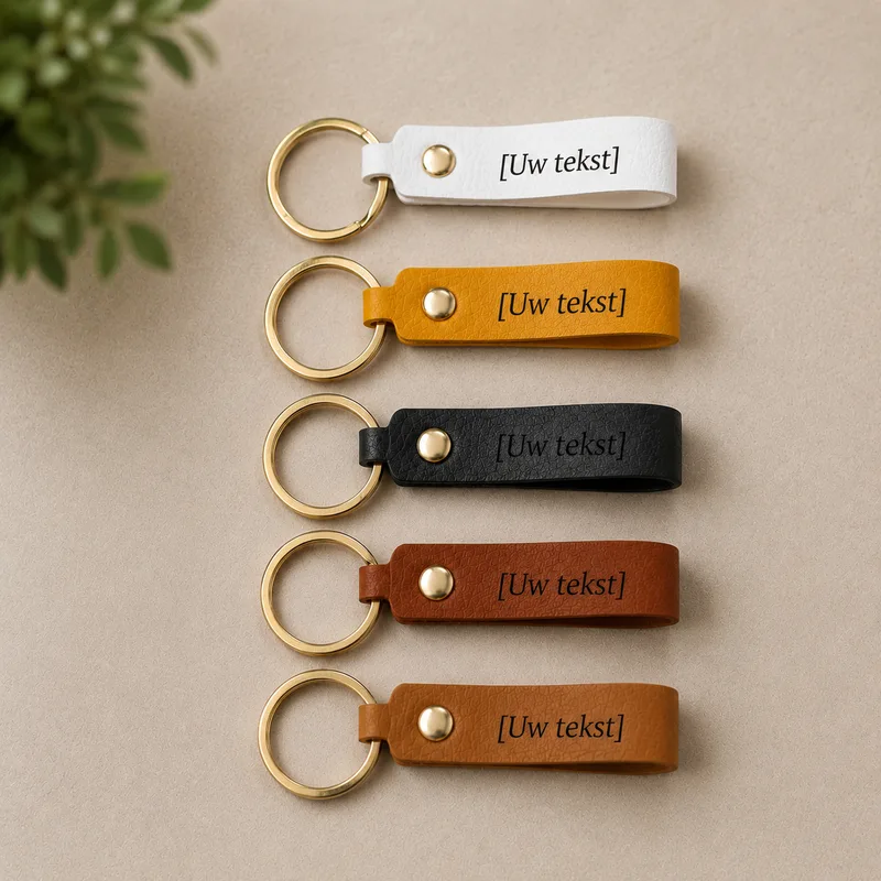 Kunst leren sleutelhangers