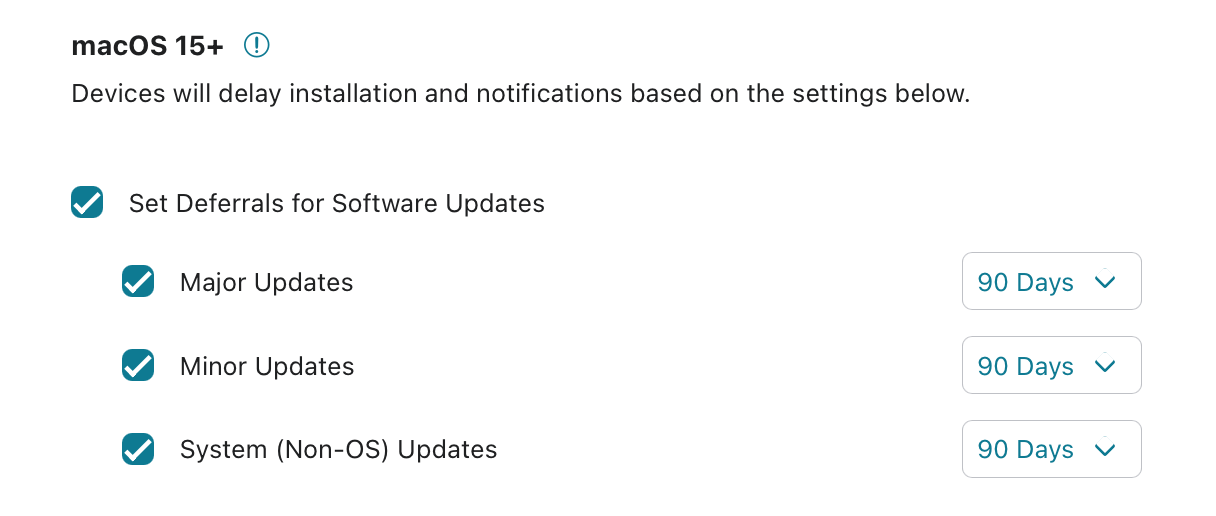 New Addigy DDM Deferral Settings