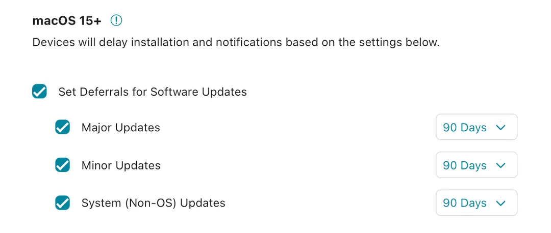 New Addigy DDM Deferral Settings