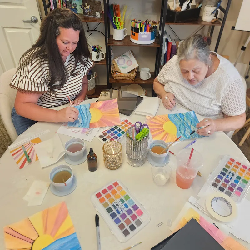 Watercolor painting at Rooted Grace Studio