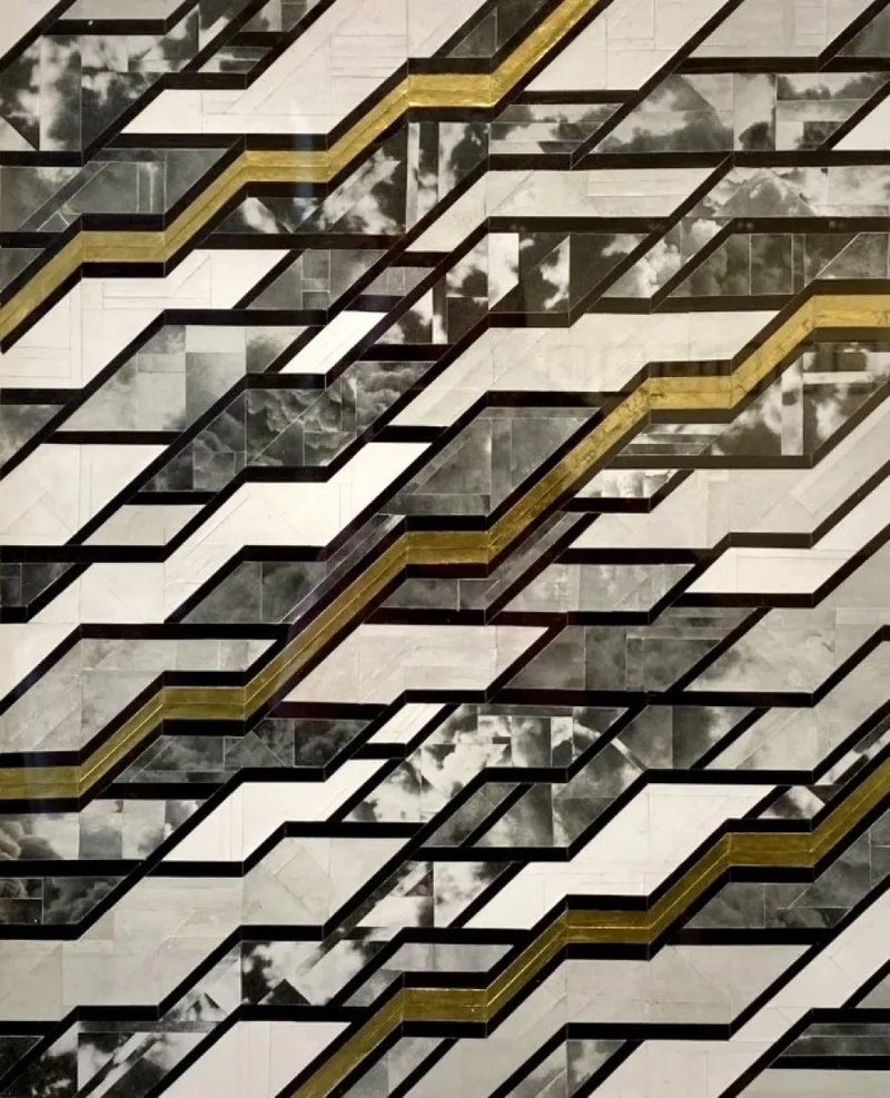 Gold, black, and gray collage titled Gold 1