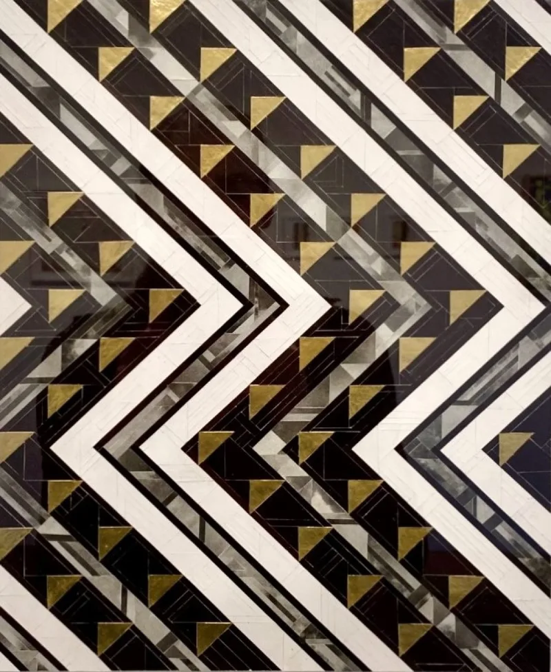 Gold, black, and gray collage titled Gold 2