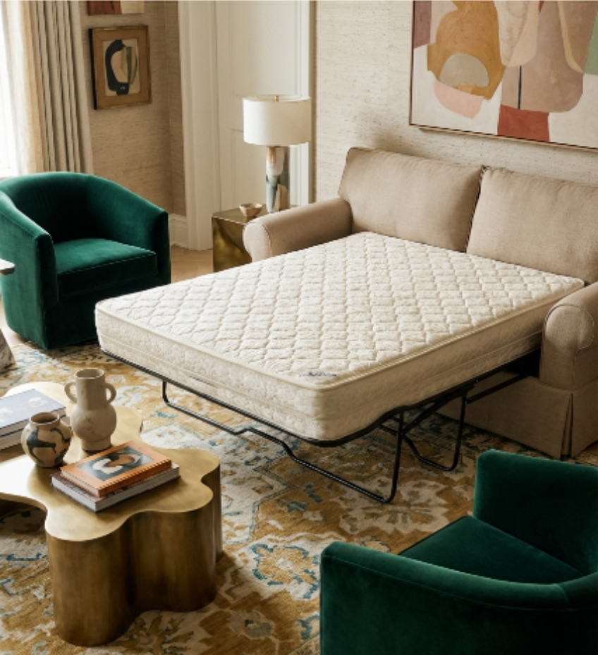Sleeper Sofa in a hotel room. Parents don’t want to split the family into two rooms. They don’t want rollaways. They don’t want to “make do.” They want a clean, comfortable sleeper sofa that opens smoothly and supports their children safely.