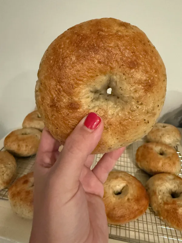 Italian Garlic Sourdough Bagels