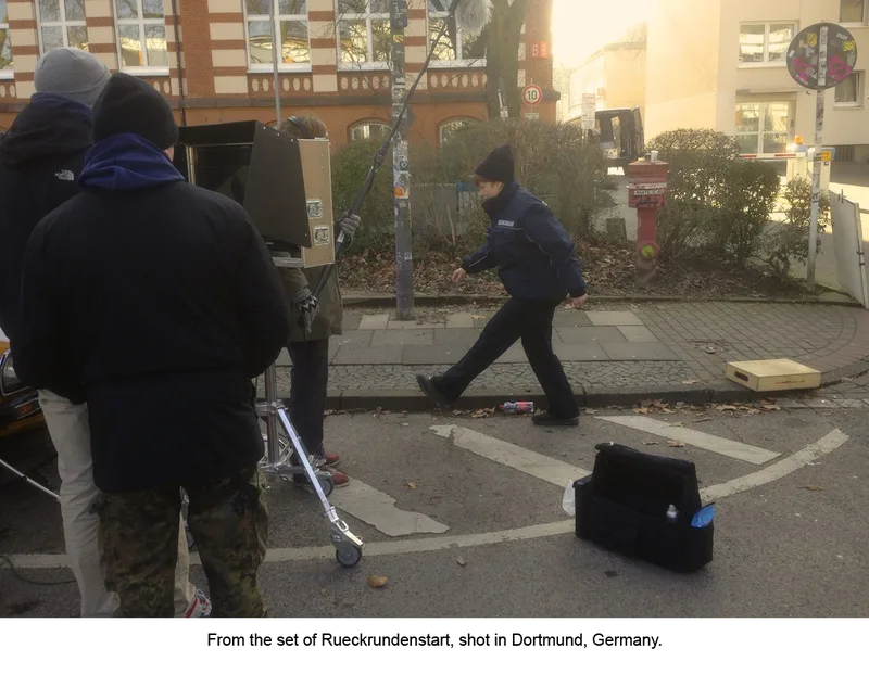 From the set of Rueckrundenstart, shot in Dortmund, Germany. With Jesse Arnold.