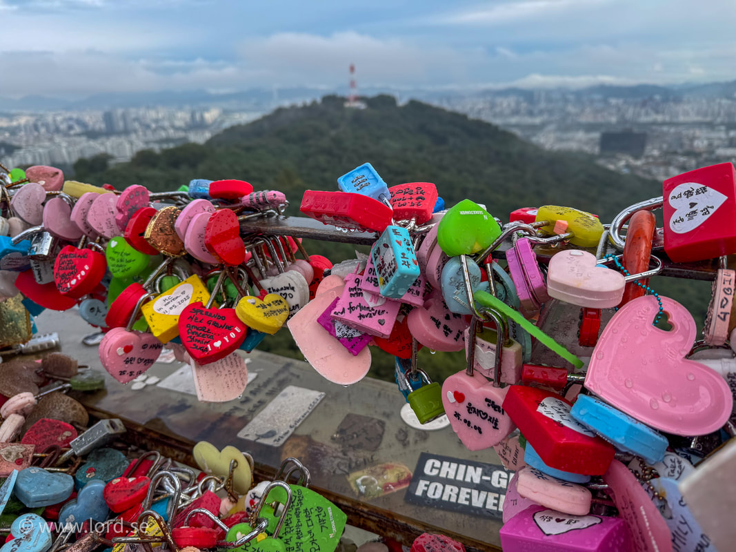 Love locks at N Seoul Tower