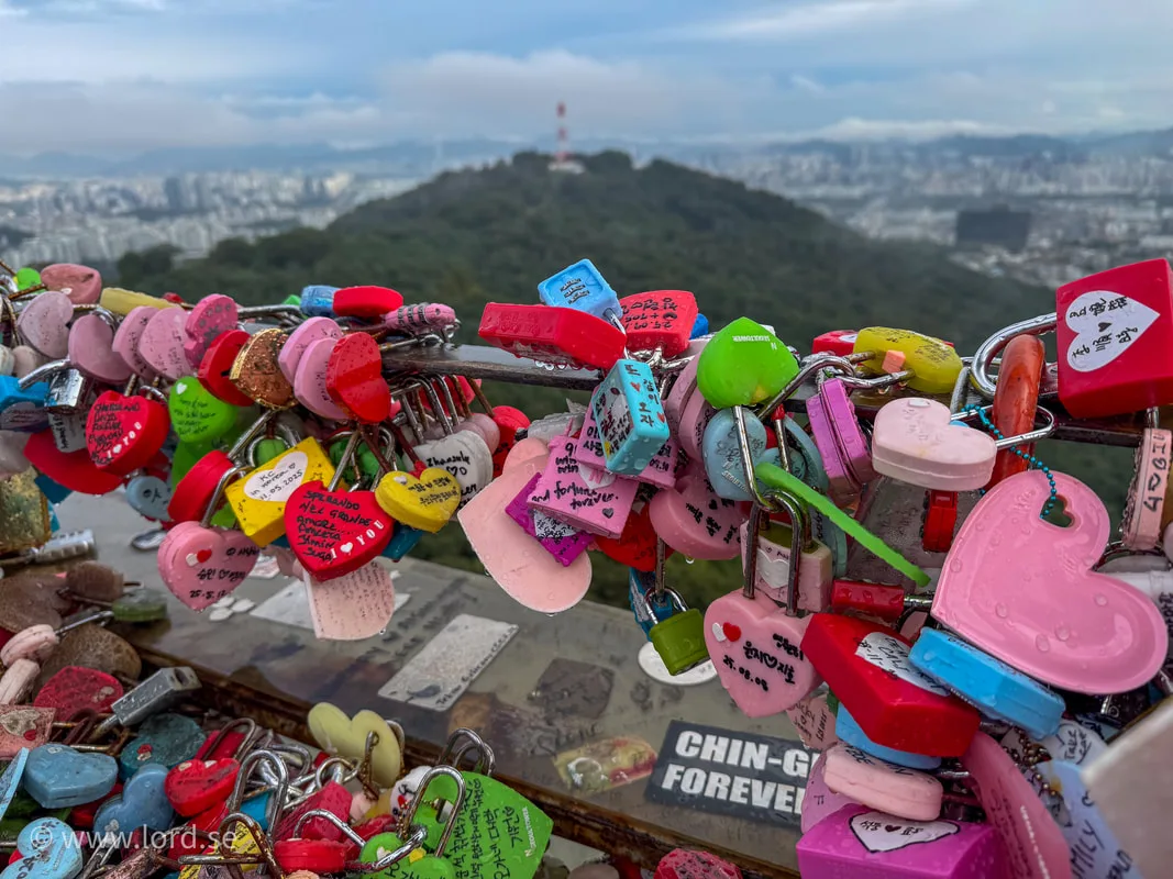 Love locks at N Seoul Tower