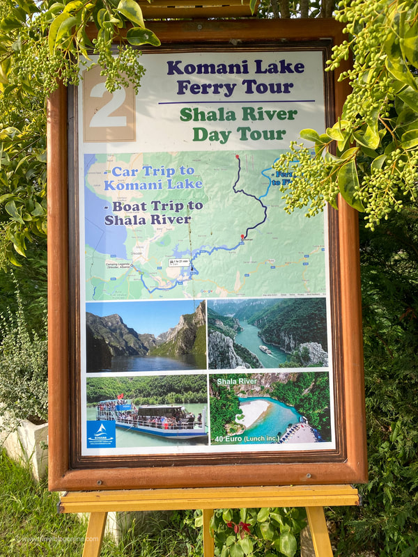 Komani Lake, Signage, Skhoder, Albania © Patrik Lord Travel Blog