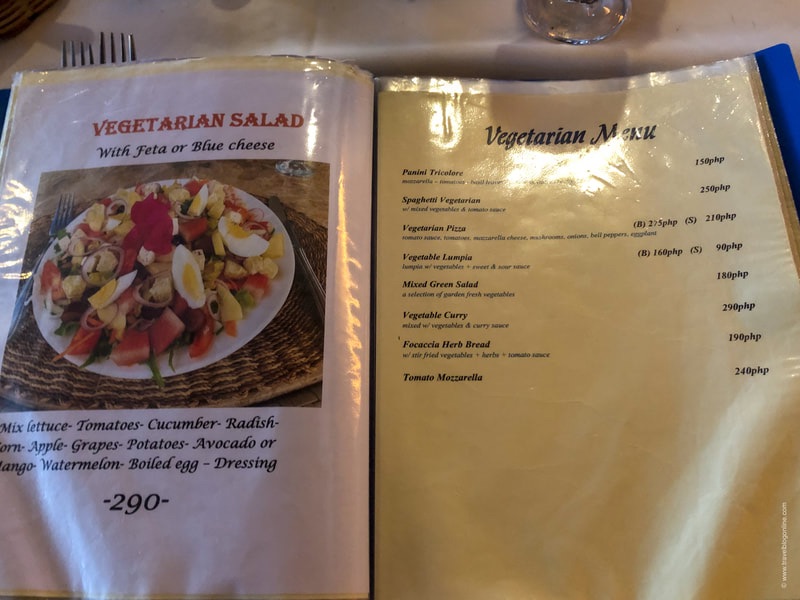 Linaw’s Pearl Restaurant, Danao, Bohol, Philippines, menu © www.travelblogonline.com