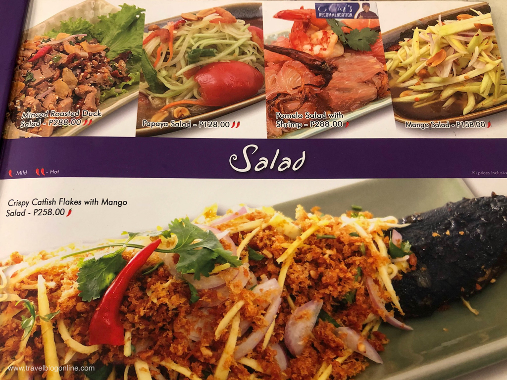 Soi Thai Restaurant, Robinsons Place, Ermita, Manila, Philippines, the menu