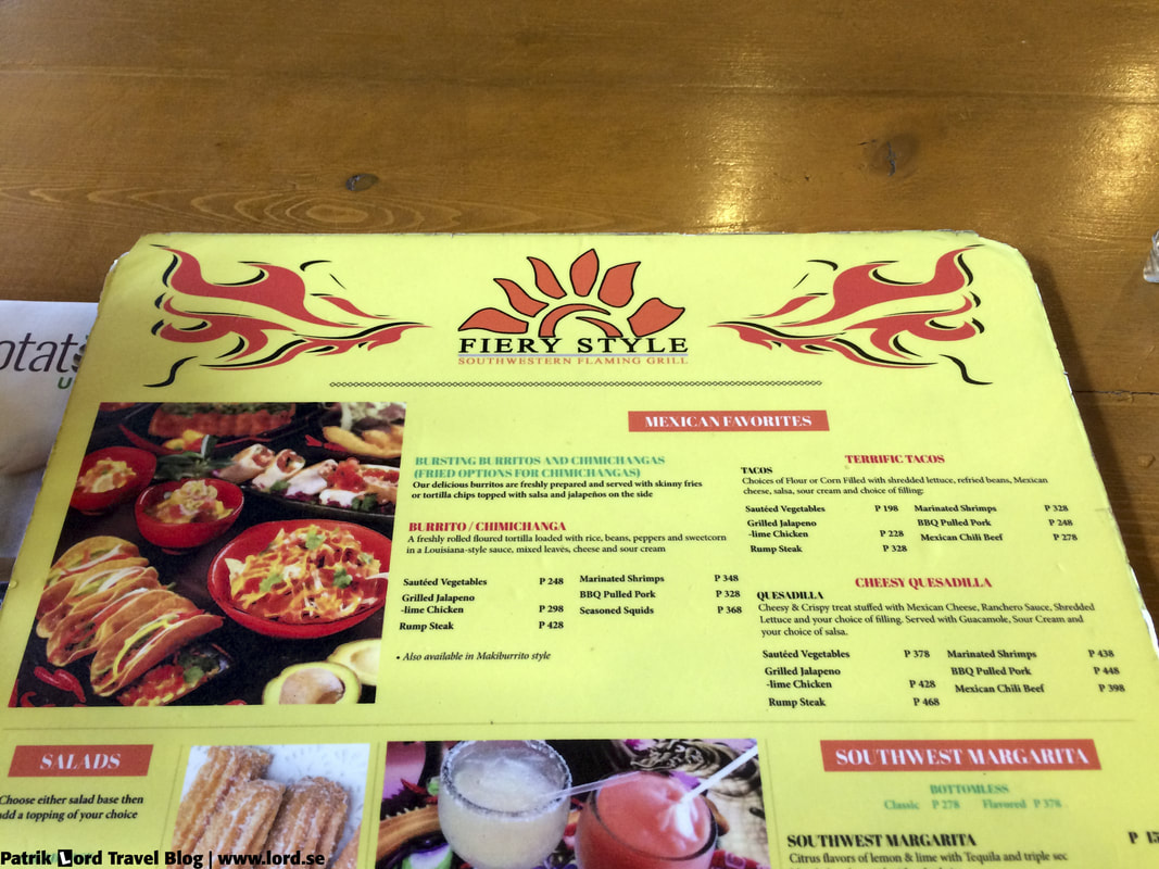 Review of Fiery Style Restaurant, The menu, Mall of Asia, Manila, Philippines © Patrik Lord Travel Blog