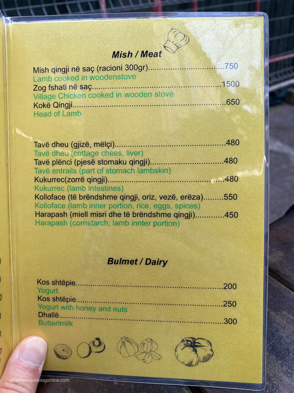 Review of Restaurant Oda, Menu 2, Tirana, Albania © Patrik Lord Travel Blog