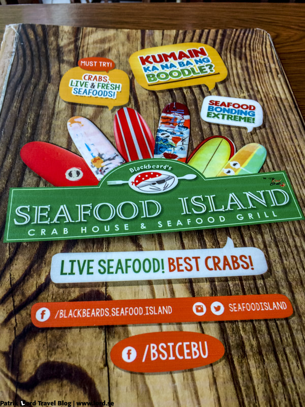 The menu of Seafood Island Restaurant, Ayala Mall Cebu city, Philippines © Patrik Lord Travel Blog
