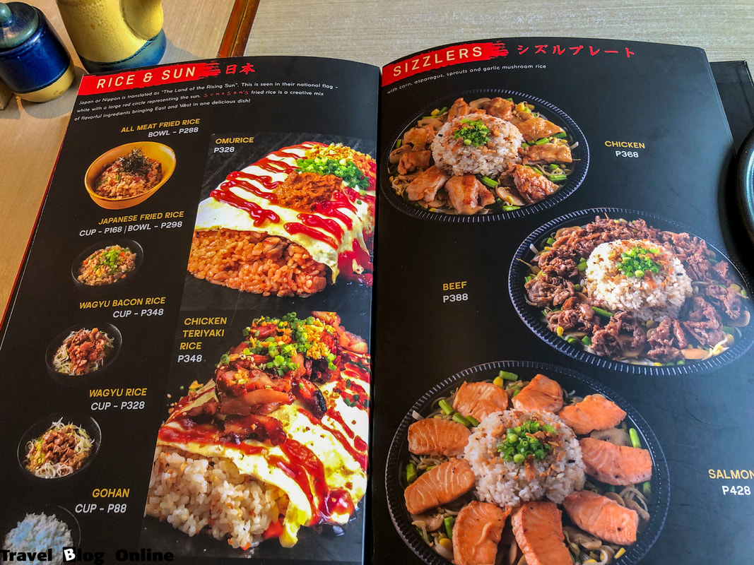SumoSam Restaurant, The menu, Ayala Center Cebu City, Philippines © travelblogonline.com