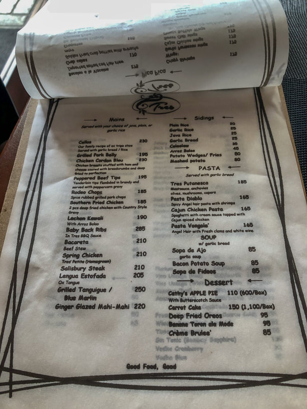 The Tres Bistro, Menu, Dumaguete, Philippines © Patrik Lord Travel Blog