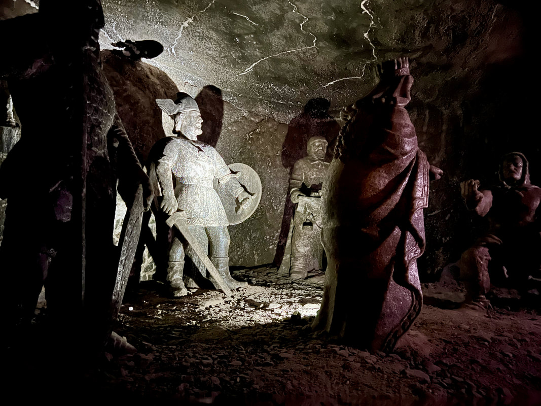 There were amazing salt sculptures in the Wieliczka Salt Mine