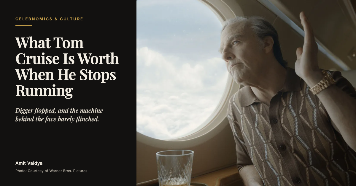 Still image of Tom Cruise sitting in an airplane (From the Warner Bros. film)