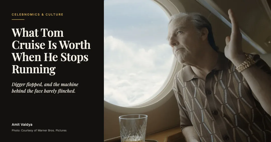 Still image of Tom Cruise sitting in an airplane (From the Warner Bros. film)