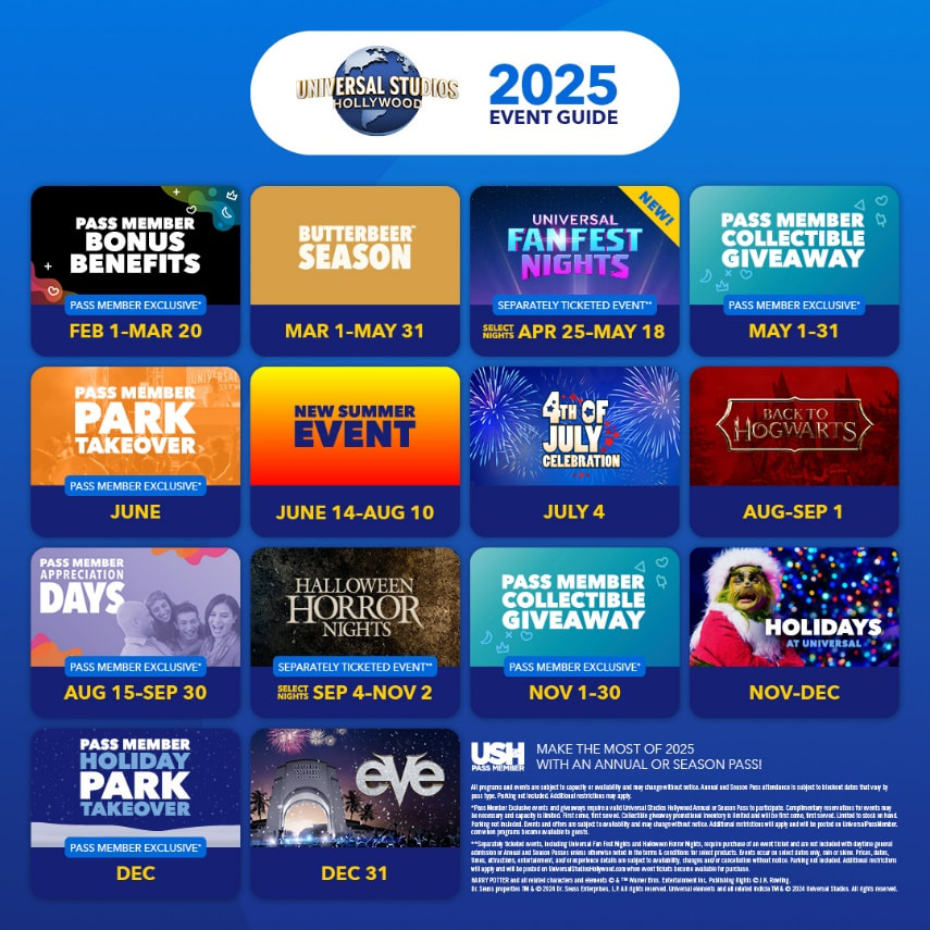 Universal Studios Hollywood Readies for 2025 with an Exciting Slate of Special and Seasonal Events
