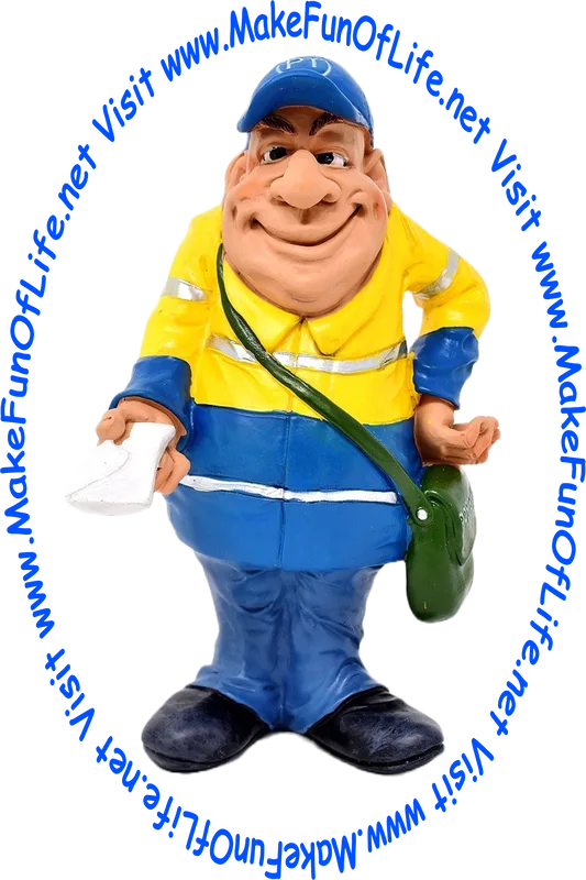 Picture of a postal worker holding an envelope.